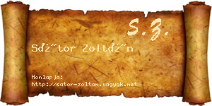 Sátor Zoltán névjegykártya