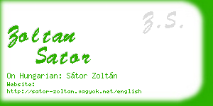 zoltan sator business card